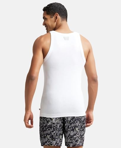 Jockey US26 Men's Super Combed Cotton Rib Gym Vest - Image 4