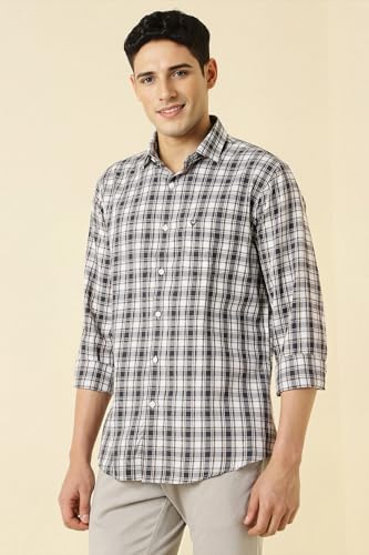 Allen Solly Men Cotton Slim Fit Small Checks Casual Shirt - Image 4
