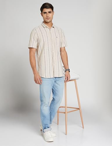 Allen Solly Men Cotton Blend Regular Fit Striped Casual Shirt - Image 4