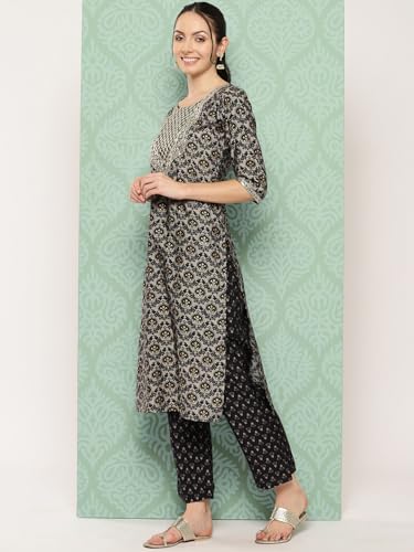 Libas Womens Printed Silk Blend Straight Kurta With Trousers and Dupatta - Authentic Libas Clothing | UrbanThreads - Image 3