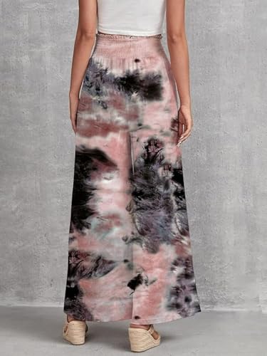 Leriya Fashion Womens Mid Rise Tie-Dye Loose Fit Flared Wide Leg Palazzo Pants | Relaxed Pants | Bot - Authentic Leriya Clothing | UrbanThreads - Image 3