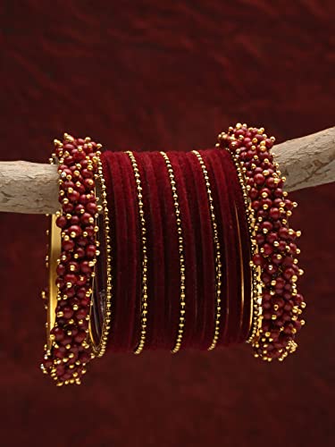 Shining Diva Gold Plated Set of 23 Traditional Bangles for Women - Image 4