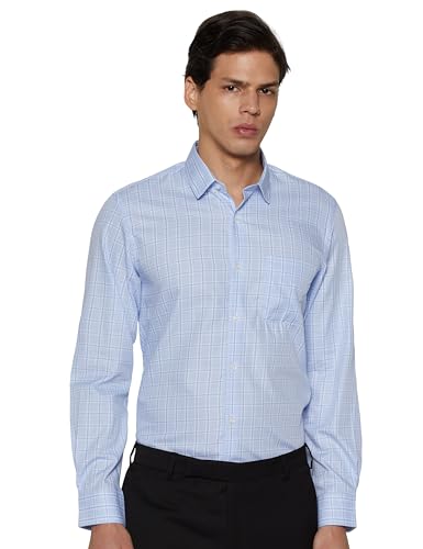 Peter England Men's Slim Fit Self-Checkered Formal Shirt - Image 2