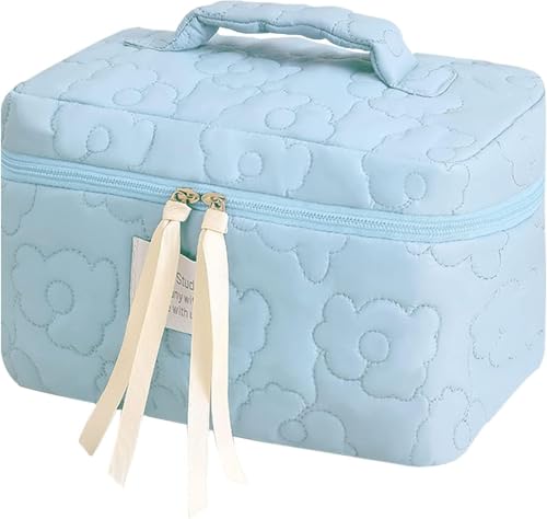 Sprqcart Quilted Cotton Makeup Bag Large Capacity Women - Image 2