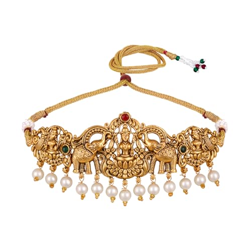 Urban Threads Temple Gold Necklace Set with Pearls - Image 4