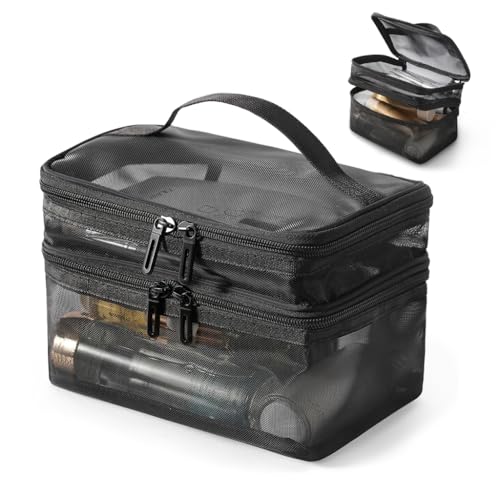 MAYCREATE Makeup Pouch Bag Travel Organizer Large Mesh - Image 2