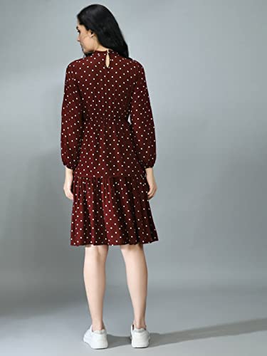 Leriya Fashion Women's Summer Slub Rayon Wrap Maxi Dress Casual Dote Printed High Neck Full Sleeve R - Authentic Leriya Clothing | UrbanThreads - Image 4