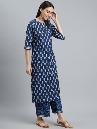 Libas Womens Printed Cotton Straight Kurta With Palazzos and Dupatta - Authentic Libas Clothing | UrbanThreads - Image 5