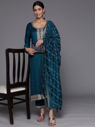 Golden Yellow Embroidered Silk Kurta Set with Dupatta | Urban Threads - Image 4