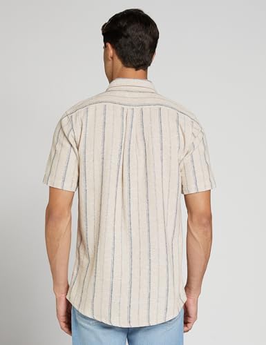 Allen Solly Men Cotton Blend Regular Fit Striped Casual Shirt - Image 3