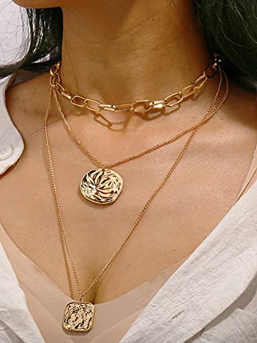 Shining Diva Multilayer Metal Chain Pendant Necklace Women - Image 3