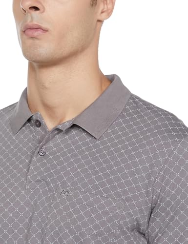 Peter England Men's Cotton-Polyester Lattice Pattern Polo Shirt - Image 4