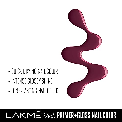 Lakmé 9to5 Desert Rose Nail Polish Primer Gloss Finish 6ml - Image 4