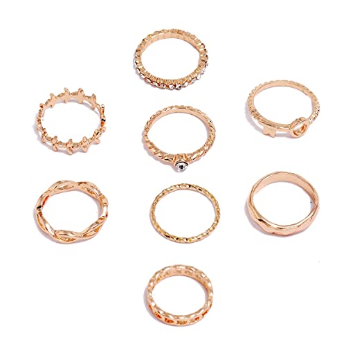 Shining Diva Knuckle Rings Set for Women Gold Silver - Image 2