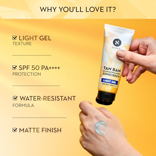 SUGAR Cosmetics Tan Ban Sunscreen SPF50 PA++++ Light Gel - Image 4