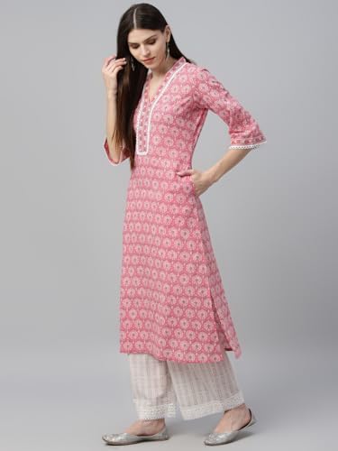 Libas Womens Printed Cotton Straight Kurta With Palazzos and Dupatta - Authentic Libas Clothing | UrbanThreads - Image 5