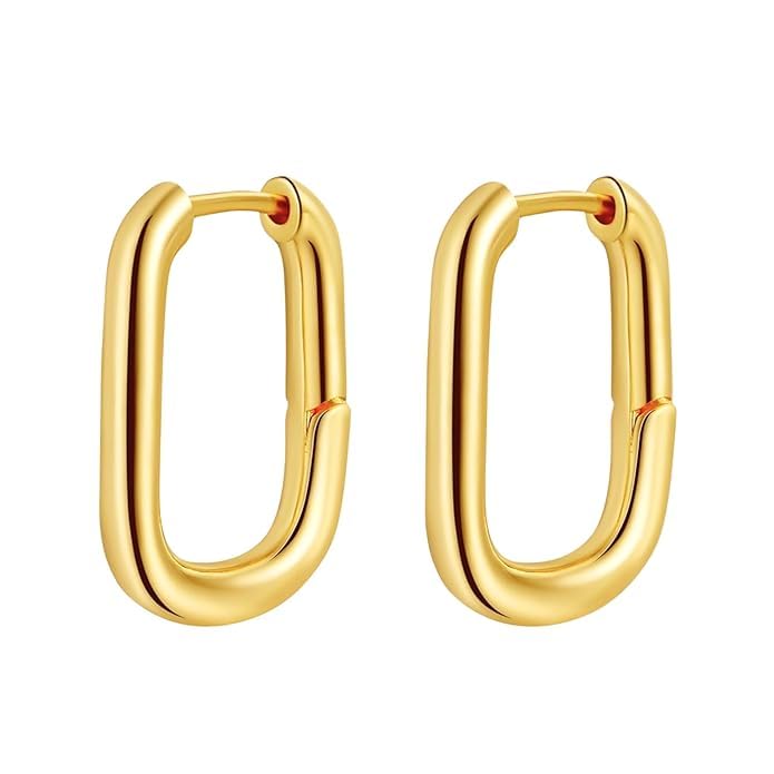 Shining Diva 14k Gold Plated Simple Plain Lin Jewellery - Image 2