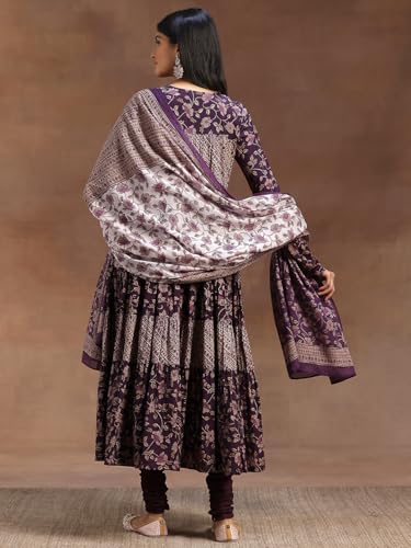 Libas Womens Printed Cotton A-Line Kurta With Churidar and Dupatta - Authentic Libas Clothing | UrbanThreads - Image 5