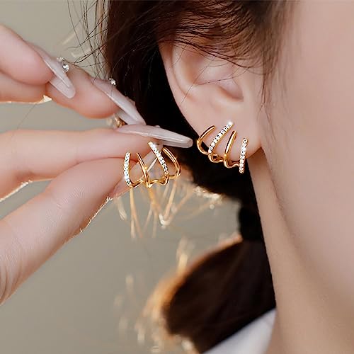Shining Diva Gold Plated Ear Cuffs Earrings for Women - Image 5