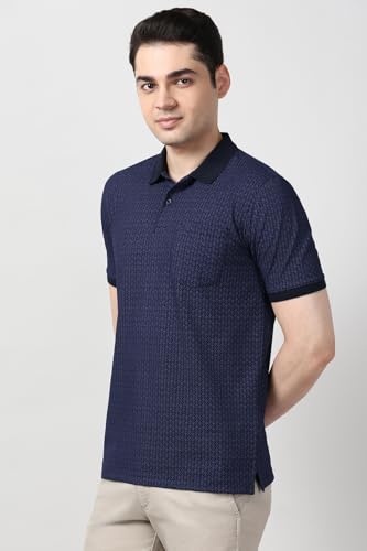 Peter England Men's Cotton-Polyester Chevron Polo Shirt - Image 3