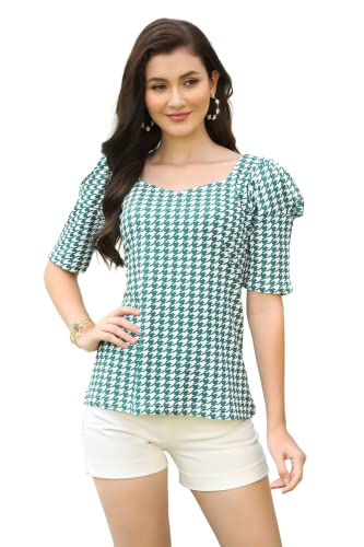 Leriya Fashion Women's Printed Slub Rayon Regular Fit Top with Half Sleeves for Office Wear, Western - Authentic Leriya Clothing | UrbanThreads - Image 2