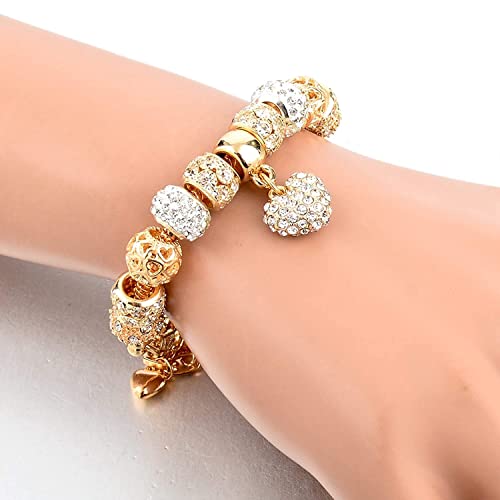 Shining Diva Pandora Crystal Diamonds Rose Gold Bracelet for Women - Image 5