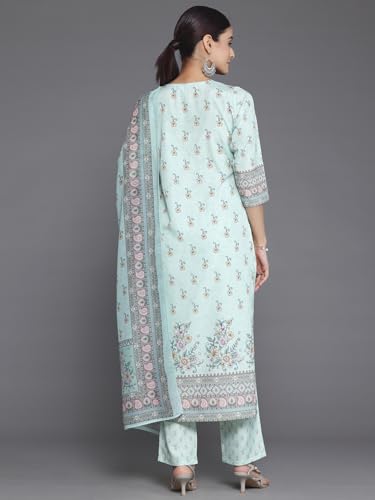 Libas Womens Printed Crepe Straight Kurta With Trousers and Dupatta - Authentic Libas Clothing | UrbanThreads - Image 4