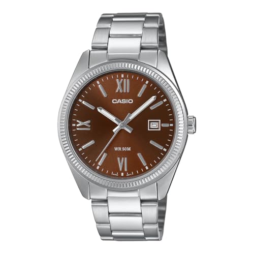 Casio Enticer Brown Dial Silver Stainless Steel Watch Men - Image 2