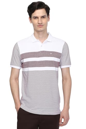 Peter England Men's Striped Regular Fit T-Shirt - Image 2
