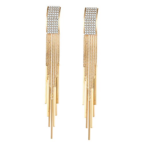 Shining Diva Gold and Silver Plated Tassel Earrings for Women - Image 2