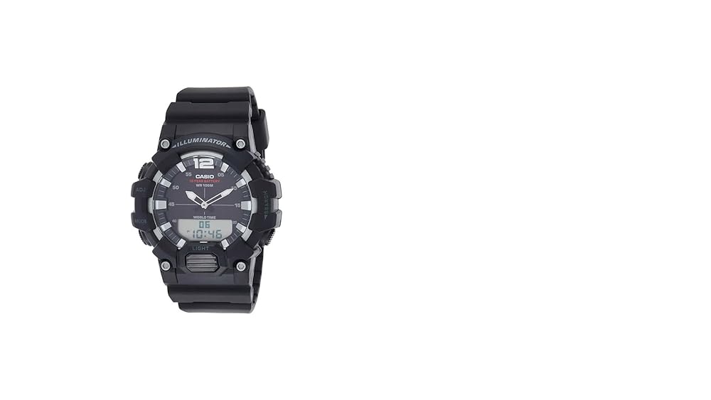 Casio Youth Series Analog-Digital Black Dial Men's Watch HDC-700-1AVDF - Image 3