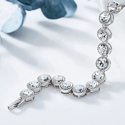 Shining Diva Platinum Plated Crystal Bracelet for Women - Image 5
