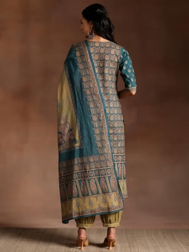 Libas Womens Printed Cotton Straight Kurta With Salwar and Dupatta - Authentic Libas Clothing | UrbanThreads - Image 4