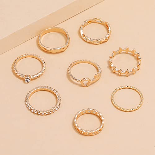 Shining Diva Knuckle Rings Set for Women Gold Silver - Image 5