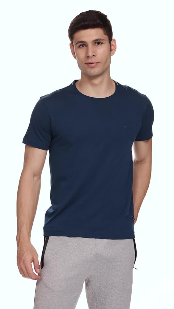 Van Heusen Men's Cotton Regular Fit Athleisure Smart Tech T-Shirt - Easy Stain Release, Anti Stat, U - Authentic Van Clothing | UrbanThreads - Image 3