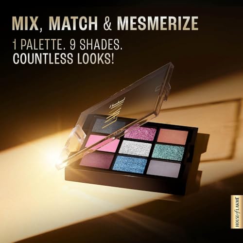 Lakmé 9-in-1 Eyeshadow BlushBloom Palette Matte Shimmer Metallic - Image 5