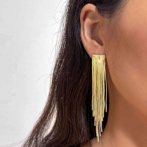 Shining Diva Tassel Earrings for Women and Girls - Gold - Image 4