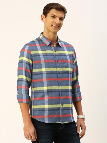 Thomas Scott Men Cotton Slim Fit Tartan Checked Shirt - Image 5