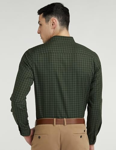 Peter England Men Polycotton Solid Slim Fit Shirt - Image 4