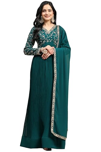 TRENDMALLS Women's Georgette Embroidery Work Alia Cut Anarkali Kurta Pant with Dupatta Set - Authentic TRENDMALLS Clothing | UrbanThreads - Image 2