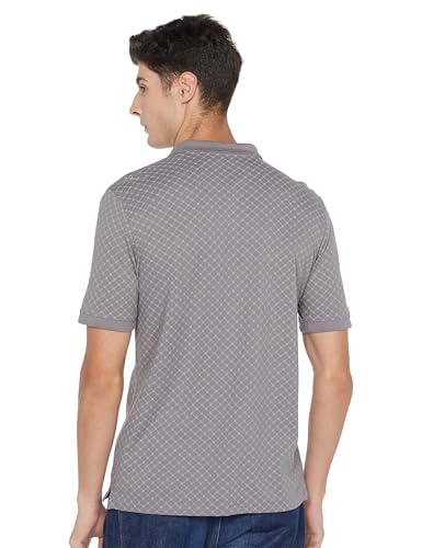 Peter England Men's Cotton-Polyester Lattice Pattern Polo Shirt - Image 3