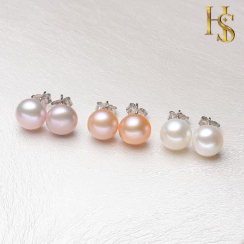 HIGHSPARK 925 Silver Pearl Earrings Women Freshwater - Image 3