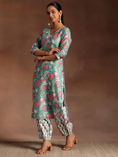 Libas Womens Printed Cotton Straight Kurta With Salwar and Dupatta - Authentic Libas Clothing | UrbanThreads - Image 3