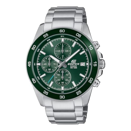 Casio Edifice Green Dial Chronograph Silver Stainless Steel Watch - Image 2
