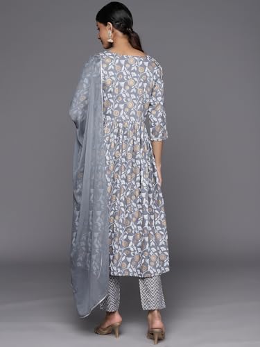 Libas Womens Yoke Design Viscose A-Line Kurta With Trousers and Dupatta - Authentic Libas Clothing | UrbanThreads - Image 4