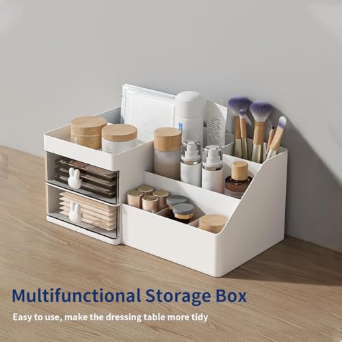 House of Quirk 2 Drawer Makeup Organizer Clear Storage - Image 4