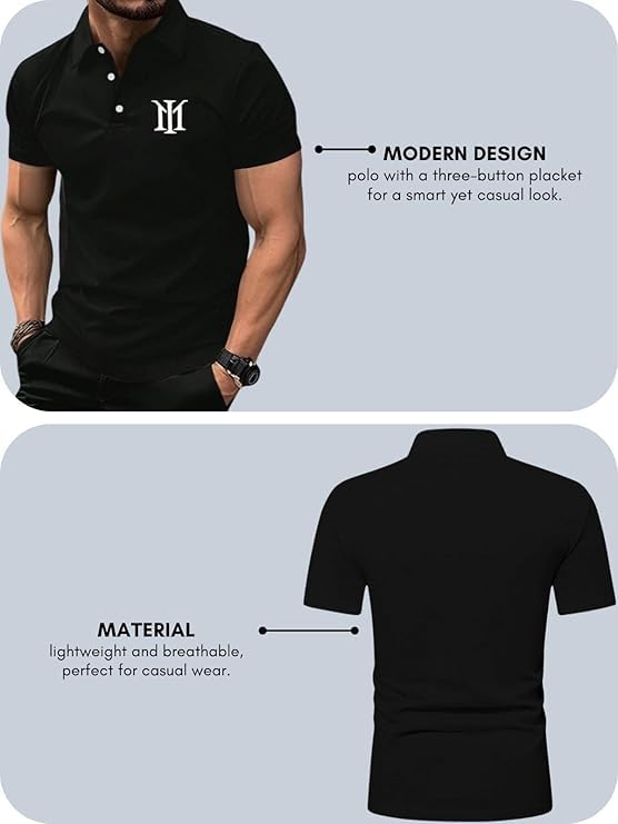 LERIYA FASHION Polo T-Shirt for Men – Cotton Short Sleeve Regular Fit Tee | Perfect for Golf, Travel - Authentic LERIYA Clothing | UrbanThreads - Image 5