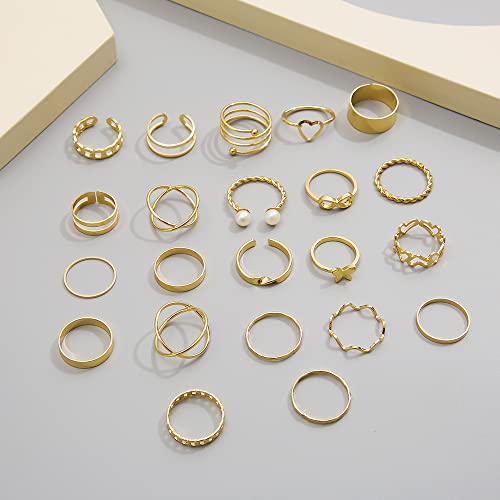 Shining Diva 22pcs Stackable Knuckle Rings Set for Women - Image 5