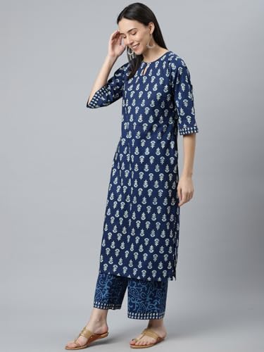 Libas Womens Printed Cotton Straight Kurta With Palazzos and Dupatta - Authentic Libas Clothing | UrbanThreads - Image 4
