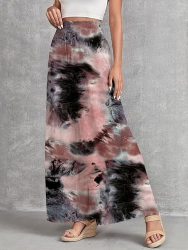 Leriya Fashion Womens Mid Rise Tie-Dye Loose Fit Flared Wide Leg Palazzo Pants | Relaxed Pants | Bot - Authentic Leriya Clothing | UrbanThreads - Image 4